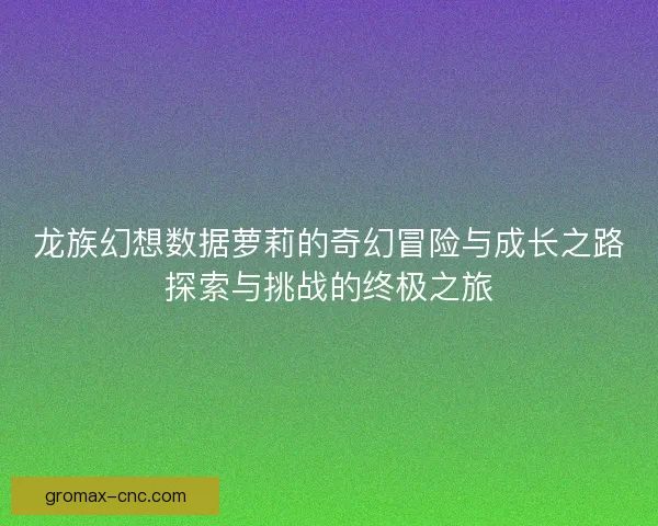 龙族幻想数据萝莉的奇幻冒险与成长之路探索与挑战的终极之旅