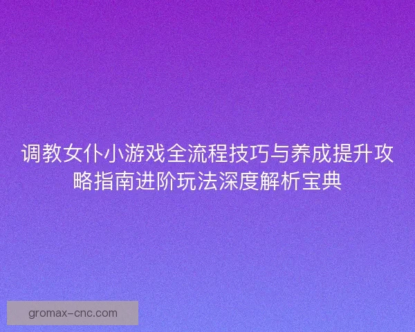 调教女仆小游戏全流程技巧与养成提升攻略指南进阶玩法深度解析宝典