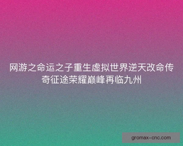 网游之命运之子重生虚拟世界逆天改命传奇征途荣耀巅峰再临九州