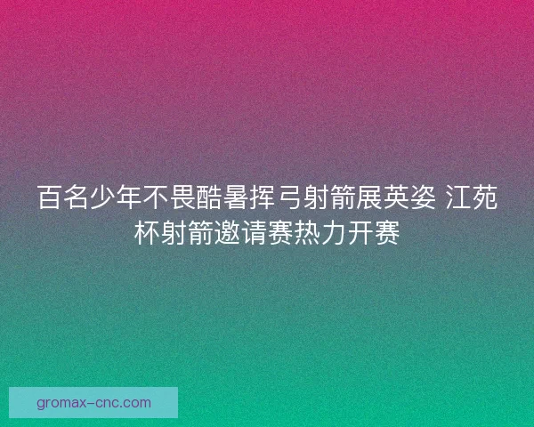 百名少年不畏酷暑挥弓射箭展英姿 江苑杯射箭邀请赛热力开赛